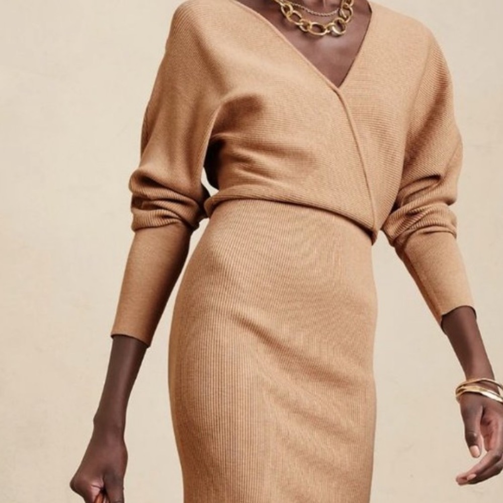 Banana Republic Tan Midi Dress